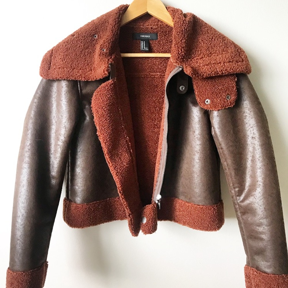 Brown Moto Jacket. Biker jacket
